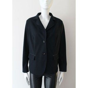 Bogner Reflective Blazer Dark Blue Size US 10 Slim "B" Zip Collared